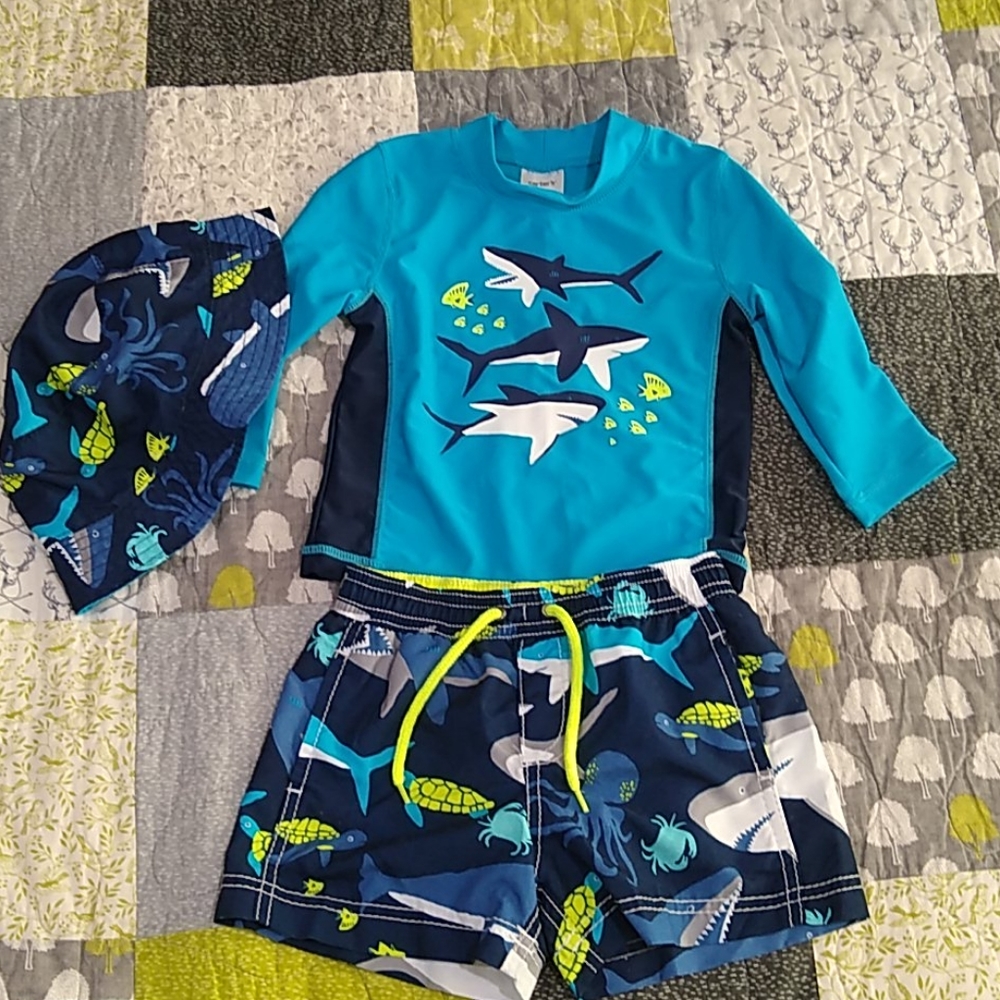 Carter's swim set with sharks and turtles